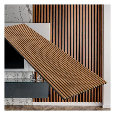 Natural Acoustic Slat Wood Panel Acoustic Sound Proof Ceiling Panels For Office