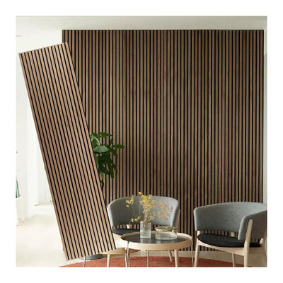 Noise Reduction Acoustic Wood Slat Panels Natural Acoustic Ceiling Panel For Hall