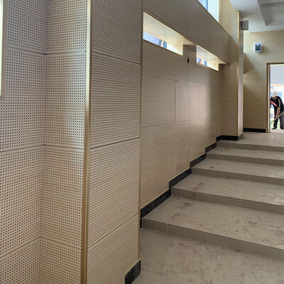 Wooden Perforated Acoustic Panel MDF Board 3D Wall Panel For Office