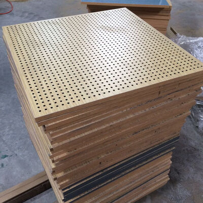 Wooden Perforated Acoustic Panel MDF Board 3D Wall Panel For Office