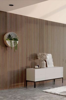 Nature Solid Wood Slat Wall Panels Durable Acupanel Acoustic Wood Panel For Studio