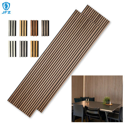 Eco Friendly Acoustic Slat Wood Panel MDF Acoustic Wood Slat Ceiling Panels