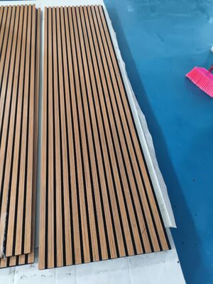 Eco Friendly Acoustic Slat Wood Panel MDF Acoustic Wood Slat Ceiling Panels