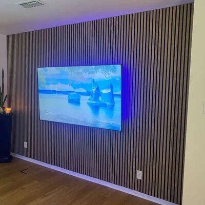 Noise Reduction Acoustic Wood Slat Panels Natural Acoustic Ceiling Panel For Hall