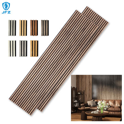 Acoustic Wall Wood Veneer Slat Panels Fireproof Soundproof For Room Decor