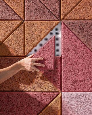 Triangle Wood Wool Acoustic Panel Custom Cement Board For Wall Decor