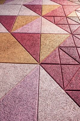 Triangle Wood Wool Acoustic Panel Custom Cement Board For Wall Decor