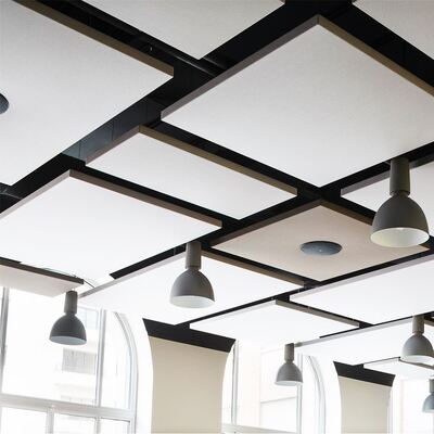 Natural Wood Venner Fiberglass Ceiling Acoustic Panel Thermal Insulation For Hall