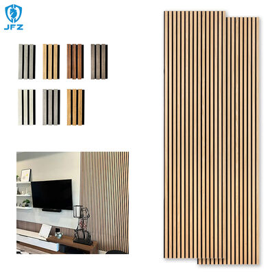 Modern Wood Slat Acoustic Wall Panels Decorative Durable MDF Akupanel For Hall