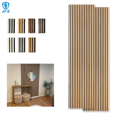 Modern Wood Slat Acoustic Wall Panels Decorative Durable MDF Akupanel For Hall