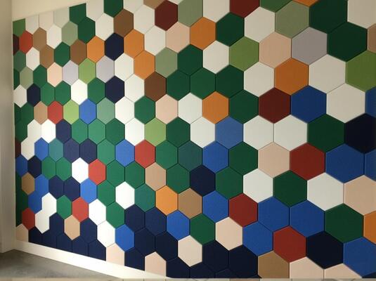 Eco-Friendly Acoustic Fiber Board Noise Reduction Hexagon Acoustic Panel