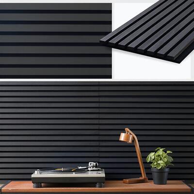 Noise Reduction Black MDF Acoustic Wall Panel Melamine Board for Room Decor