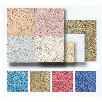 Customized Wood Wool Acoustic Ceiling Panel Natural Cement Board