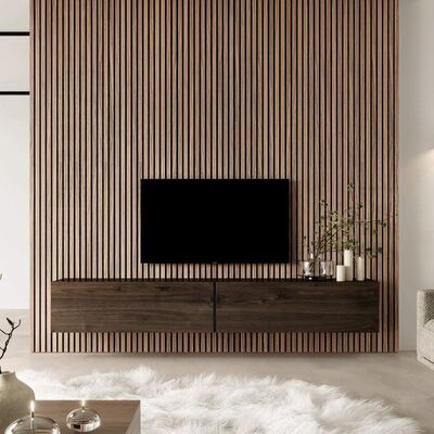 Akupanel Walnut Wood Acoustic Wood Panel MDF Melamine Board for Hotel