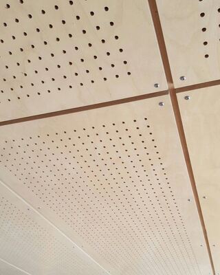 Free Samples Perforated Acoustic Panel Natural Melamine Board for Studio
