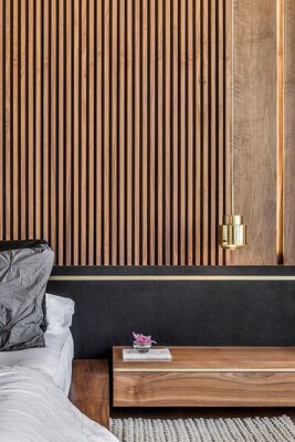 Walnut Wood Acoustic Ceiling Panel MDF Akupanel for Room Decor