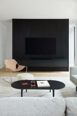 Eco-Friendly Acoustic Wood Wall Panel Black Akupanel 3D Wall Panel for Hall