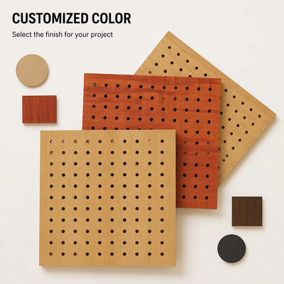 Flame Retardant Perforated Acoustic Panel MDF Acoustic Ceiling Panel for Home Decor