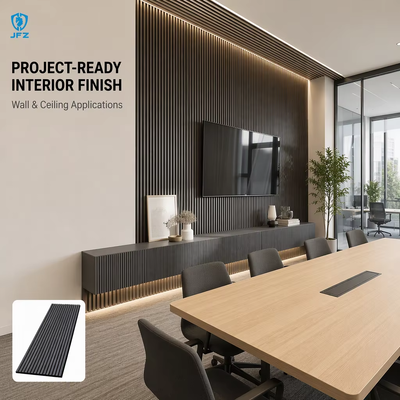 Black Acoustic Wood Slat Panel Decor Interior Acoustic Wood Panel for Room Decor