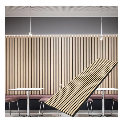 Interior Decorative Acoustic Slat Wood Panel 3D Wall Panel Wood Slats For Home