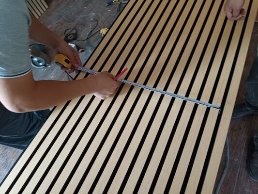 Interior Decorative Acoustic Slat Wood Panel 3D Wall Panel Wood Slats For Home