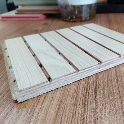 Fireproof Groove Wood Acoustic Wall Panel 3D Wall Panel MDF Melamine Board