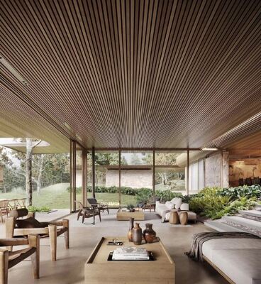 Customized Slat Wall Acoustic Panel Durable Acoustic Ceiling Panel For Villa