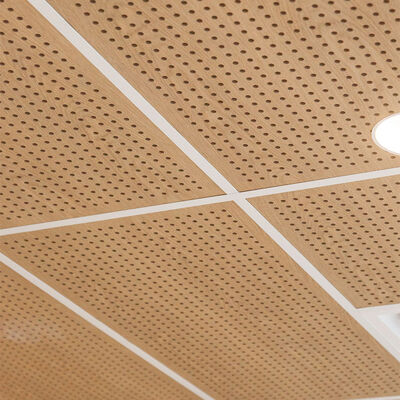 Durable Perforated Acoustic Panel Fireproof Decorative Perforated Wood Wall Panels