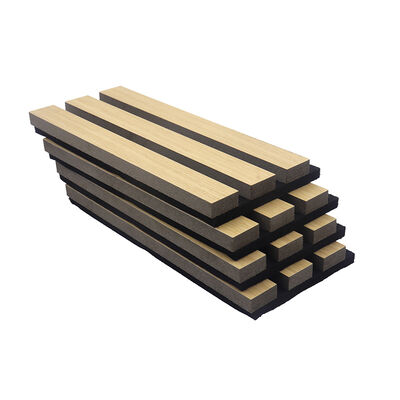 Home Decor Acoustic Slat Wood Panel Interior Akupanel MDF Wood Veneer Wall Panels Customized