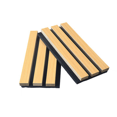 Home Decor Acoustic Slat Wood Panel Interior Akupanel MDF Wood Veneer Wall Panels Customized