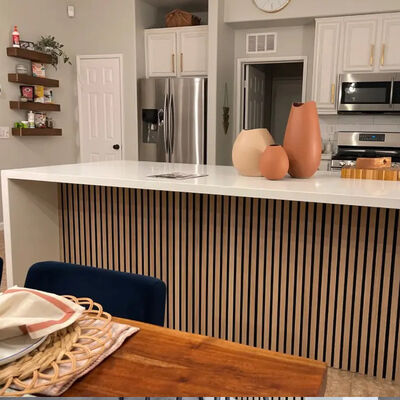 Home Decor Acoustic Slat Wood Panel Interior Akupanel MDF Wood Veneer Wall Panels Customized