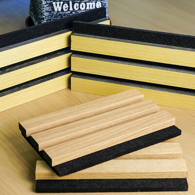 Modern Ceiling Acoustic Slat Wood Panel Sound Absorption Natural Solid Wood Akupanel