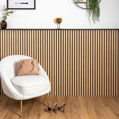 Modern Ceiling Acoustic Slat Wood Panel Sound Absorption Natural Solid Wood Akupanel