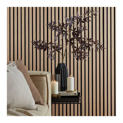 Natural Acoustic Slat Wood Panel Acoustic Sound Proof Ceiling Panels For Office