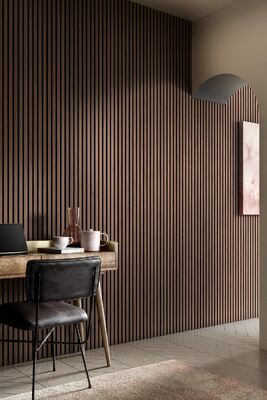 Acoustic Wall Wood Veneer Slat Panels Fireproof Soundproof For Room Decor