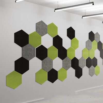 Sound Absorbing Polyester Fiber Acoustic Panel Hexagon PET Acoustic Felt Panel