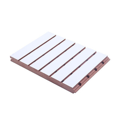 Acoustic Grooved Wood Wall And Ceiling Panels MDF Decorative Home Soundproofing Panels