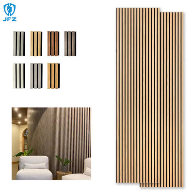 Modern Wood Slat Acoustic Wall Panels Decorative Durable MDF Akupanel For Hall