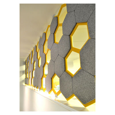 High Density PET Hexagon Acoustic Panel Durable Polyester Wall Panel