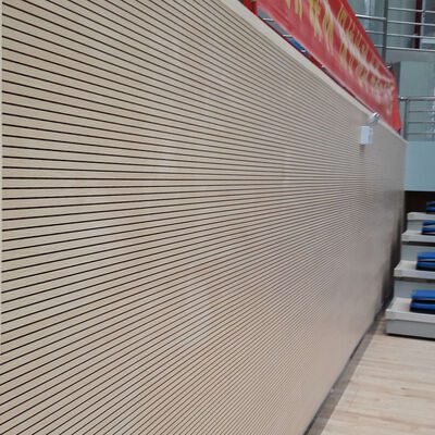Groove Wood Acoustic Wall Panel Durable Acoustic Ceiling Panel For Villa