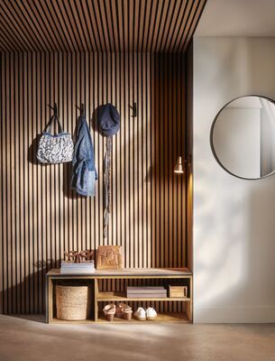 Noise Reduction Polyester Acoustic Slat Wood Panel Simple Akupanel Wall Wood Slats Panels