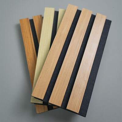 Custom Akupanel Acoustic Slat Wood Panel MDF Wood Veneer Slat Panels For Hall