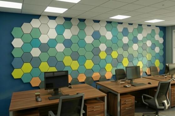 Customized PET Hexagon Acoustic Panel Durable Polyester Acoustic Panel