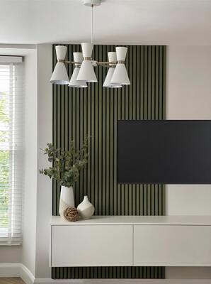  Akupane Acoustic Wood Slat Panel MDF Wood Veneer for Wall Decor