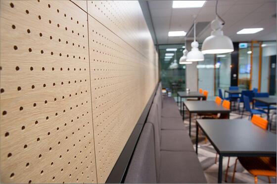 Customized Perforated Acoustic Panel Natural Melamine Board for Room Decor