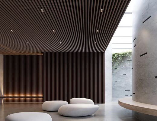 Black Acoustic Wood Wall Panel Decor Interior 3D Wall Panel for Home Decor