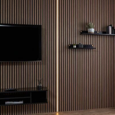 Acoustic Slat Wall Panel Noise Reduction Akupanel Grey Acoustic Ceiling Panel for Studio